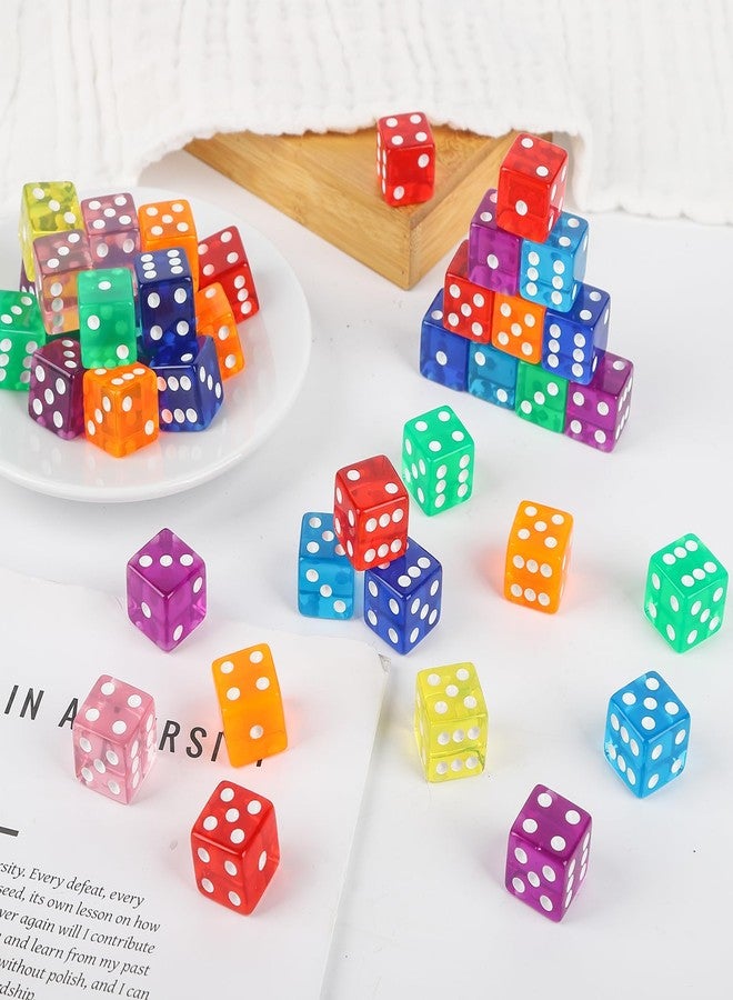 WAYASDCU 48 Piece 19mm Dice Casino Style Craps D6 Dice Set Acrylic and Translucent for Dice Games, Craps Dices, Casino Dices, Table Games - Image 3